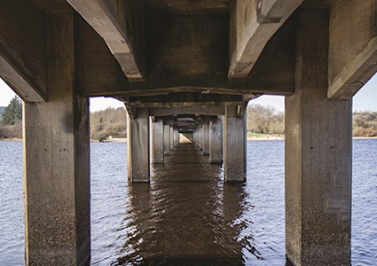 Bridge piers in a water body