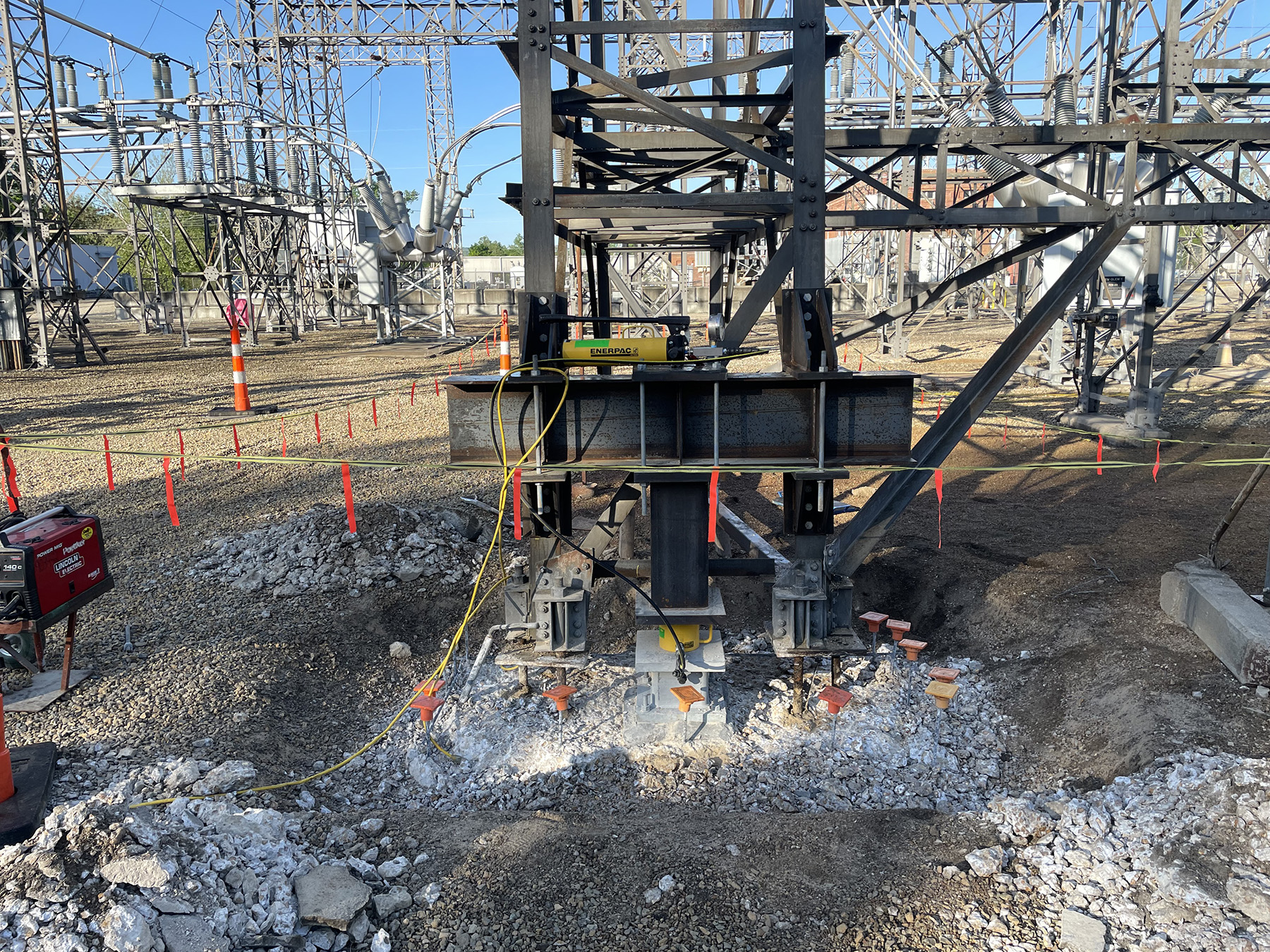 The photo shows the excavated foundation of a boxbay structure. 