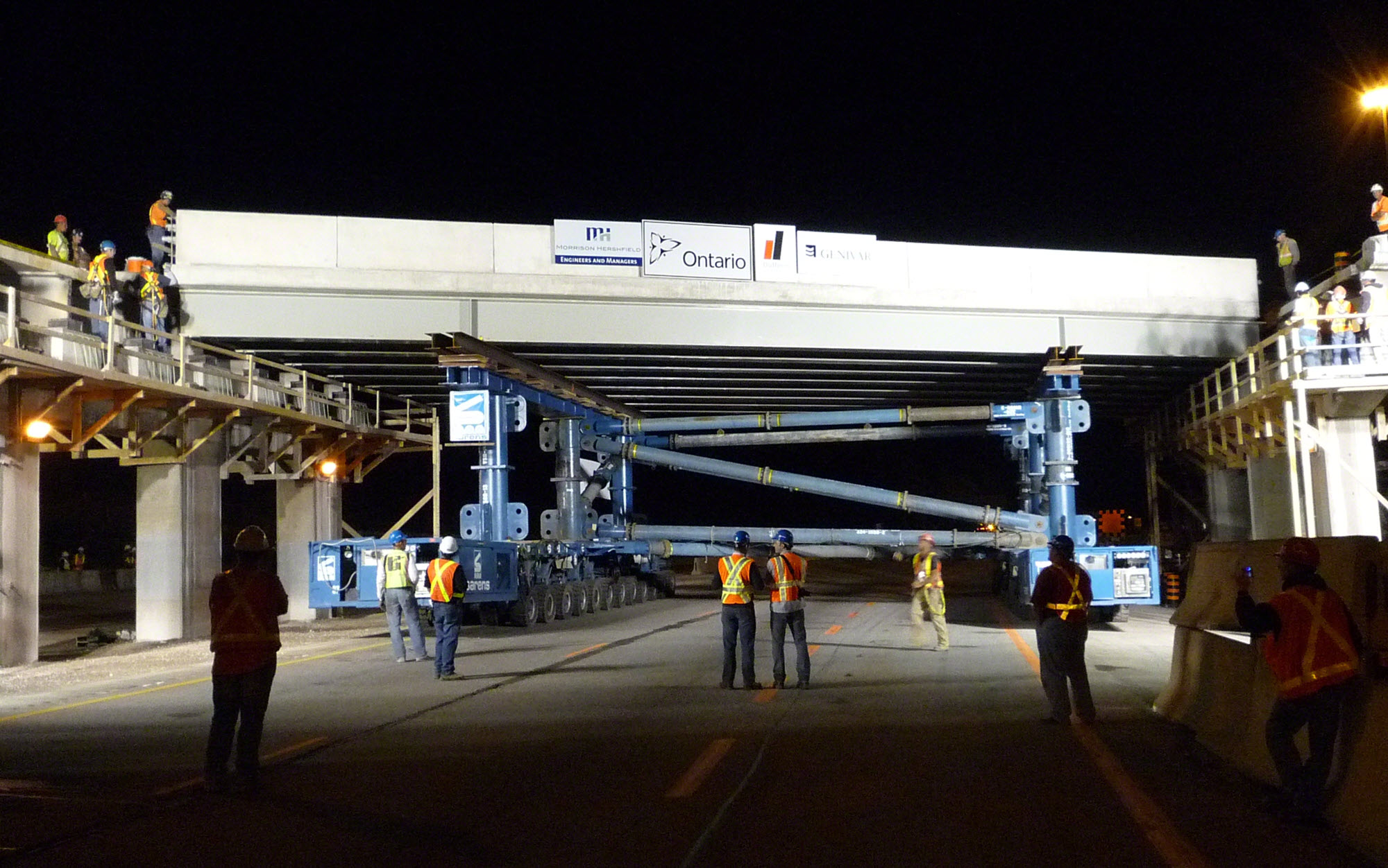 Photo of accelerated bridge construction in action