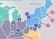 graphic shows map of U.S. and lists places where utilities participate in smart sewer programs
